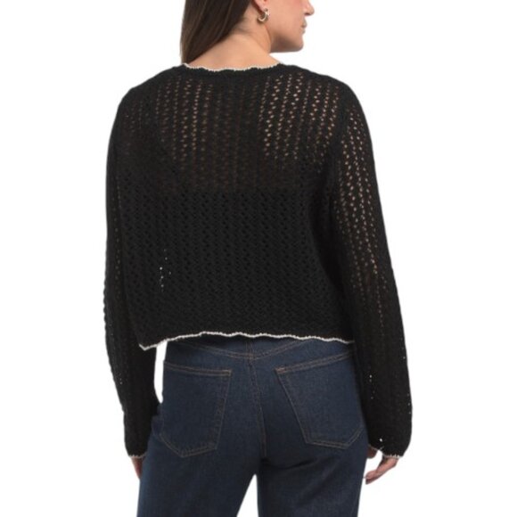 GEMMA+ JANE Scallop Edge Open Stitch Cardigan - Picture 2 of 3